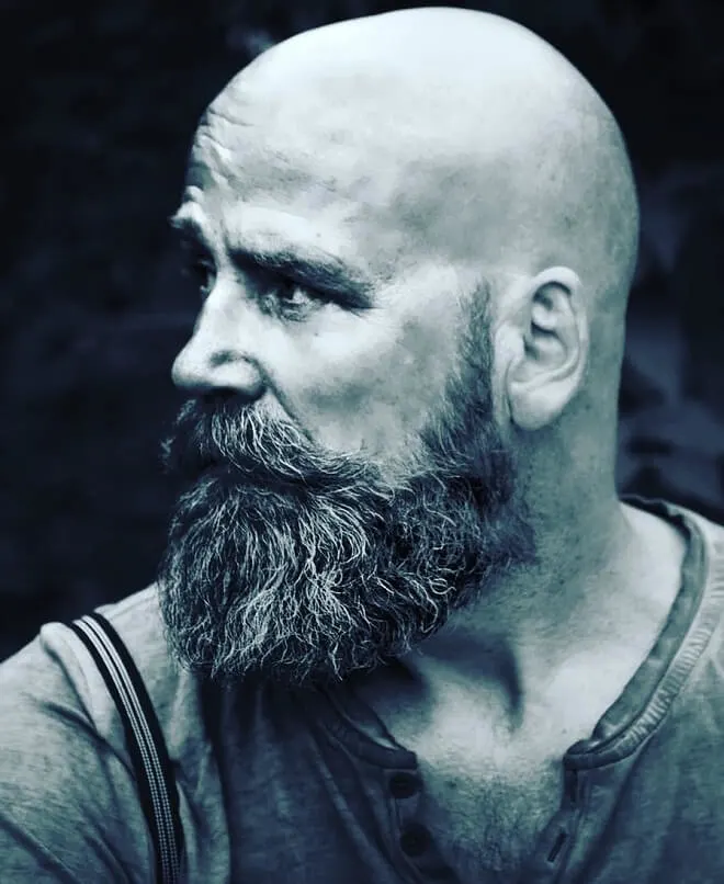 Hipster beard style for bald men