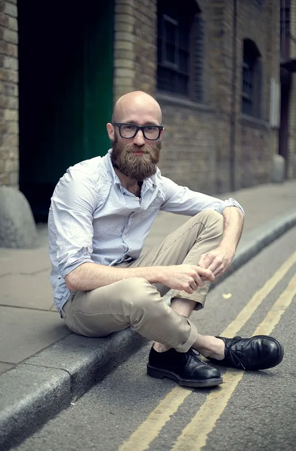 Normal beard style for bald men