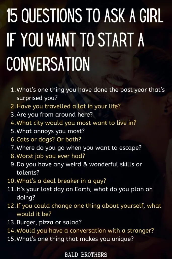 Questions to ask a girl to start a conversation