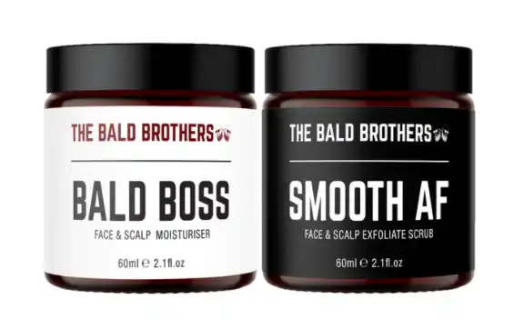 The Bald Brothers Bald Head Care Bald AF Set | Complete Natural Bald Head Care | Cleanse, Exfoliate & Moisturise