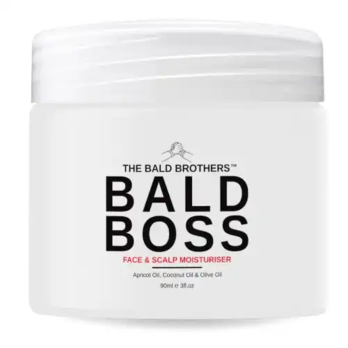 The Bald Brothers Bald Head Care with Apricot Seed Oil | Face & Scalp Moisturizer | Protects, Hydrates, Vegan, No Grease, Matte | Bald Boss Moisturizer | Fragrance Free | 90 Day Supply | 3oz